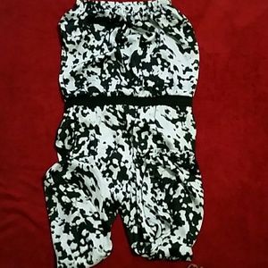 Black and white strapless jumper